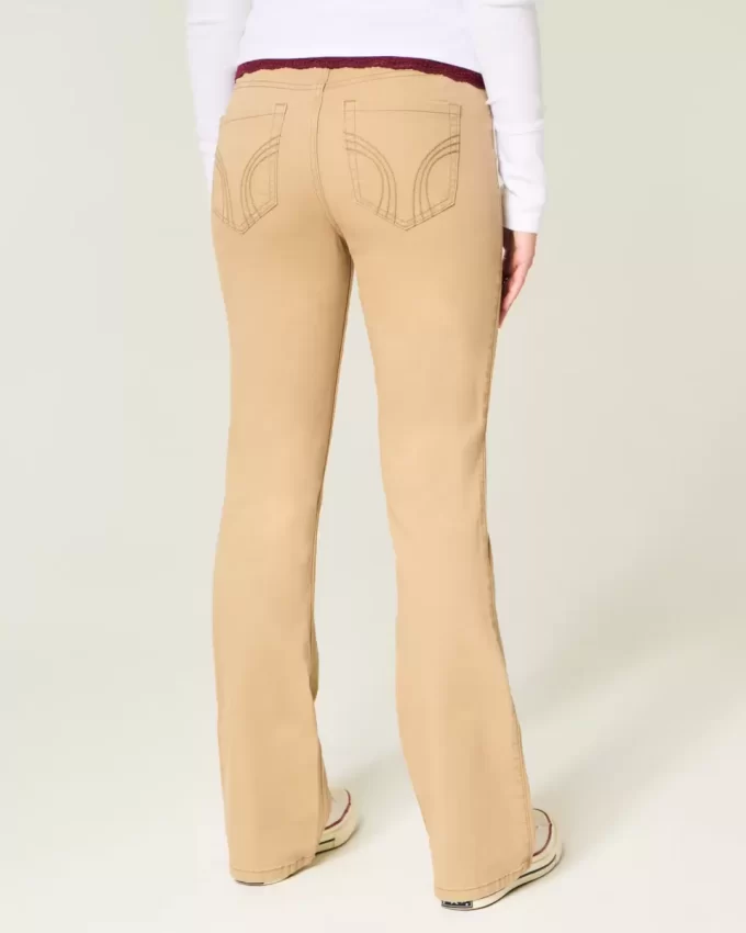 Ψηλόμεσο Χακί Bootcut Jeans Ψηλόμεσο Χακί Bootcut Jeans