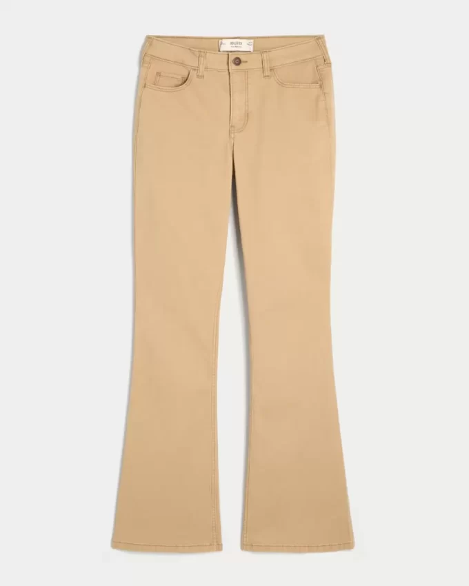 Ψηλόμεσο Χακί Bootcut Jeans Ψηλόμεσο Χακί Bootcut Jeans