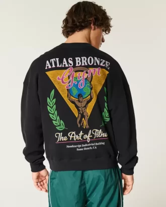 Boxy μπλούζα Atlas Bronze Gym Graphic Crew Boxy μπλούζα Atlas Bronze Gym Graphic Crew