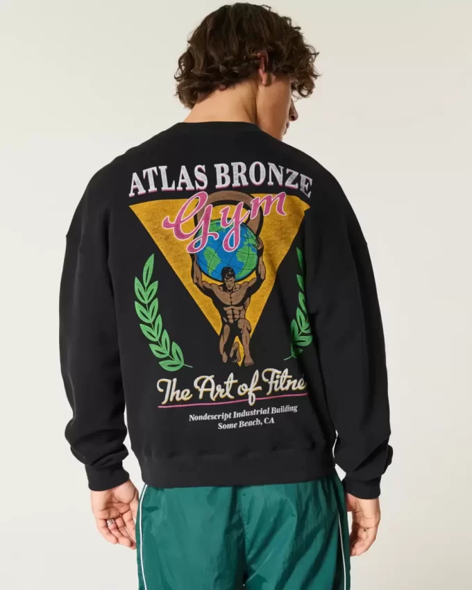 Boxy μπλούζα Atlas Bronze Gym Graphic Crew Boxy μπλούζα Atlas Bronze Gym Graphic Crew