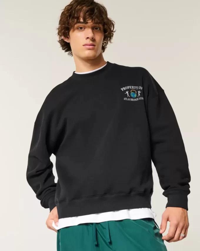Boxy μπλούζα Atlas Bronze Gym Graphic Crew Boxy μπλούζα Atlas Bronze Gym Graphic Crew