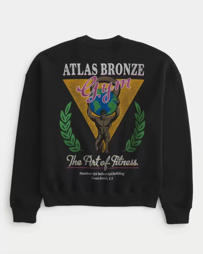 Boxy μπλούζα Atlas Bronze Gym Graphic Crew Boxy μπλούζα Atlas Bronze Gym Graphic Crew