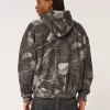 Boxy Camo Zip-Up Hoodie