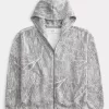 Boxy Camo Zip-Up Hoodie