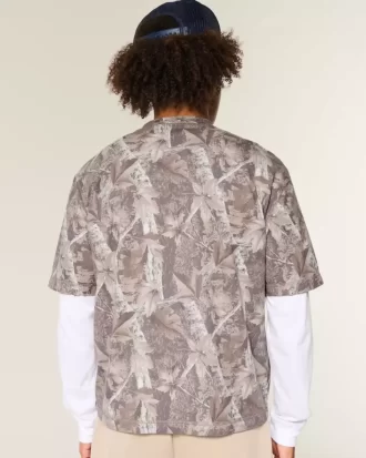 Μπλουζάκι Boxy Crop Heavyweight Camo Crew