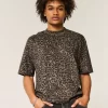 Μπλουζάκι Boxy Crop Heavyweight Leopard Print Crew T-shirt Μπλουζάκι Boxy Crop Heavyweight Leopard Print Crew T-shirt