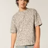 Μπλουζάκι Boxy Crop Heavyweight Leopard Print Crew T-shirt