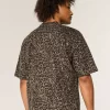 Μπλουζάκι Boxy Crop Heavyweight Leopard Print Crew T-shirt Μπλουζάκι Boxy Crop Heavyweight Leopard Print Crew T-shirt