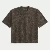 Μπλουζάκι Boxy Crop Heavyweight Leopard Print Crew T-shirt Μπλουζάκι Boxy Crop Heavyweight Leopard Print Crew T-shirt