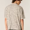 Μπλουζάκι Boxy Crop Heavyweight Leopard Print Crew T-shirt