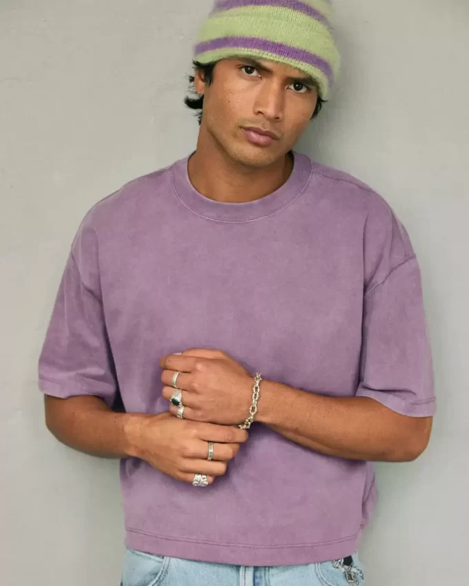 Μπλουζάκι Boxy Crop Heavyweight Washed Crew Μπλουζάκι Boxy Crop Heavyweight Washed Crew