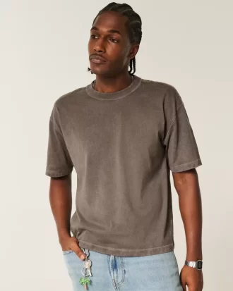 Μπλουζάκι Boxy Crop Heavyweight Washed Crew