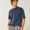 Μπλουζάκι Boxy Crop Heavyweight Washed Crew Μπλουζάκι Boxy Crop Heavyweight Washed Crew