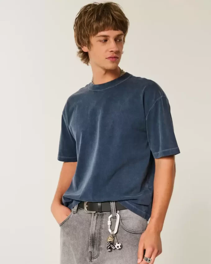 Μπλουζάκι Boxy Crop Heavyweight Washed Crew Μπλουζάκι Boxy Crop Heavyweight Washed Crew