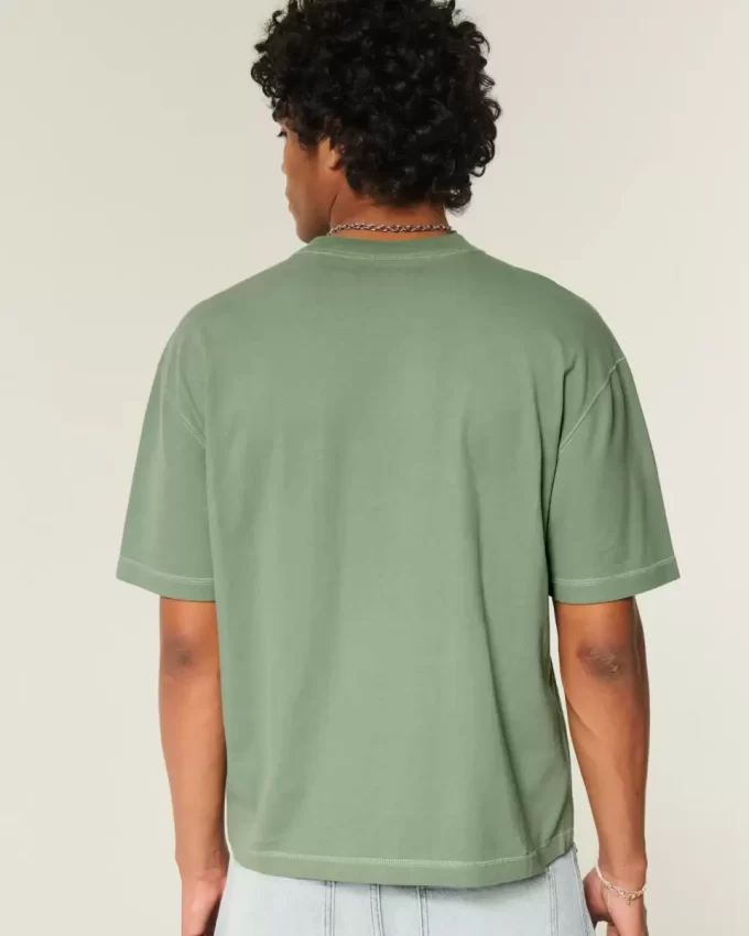 Μπλουζάκι Boxy Crop Heavyweight Washed Crew Μπλουζάκι Boxy Crop Heavyweight Washed Crew