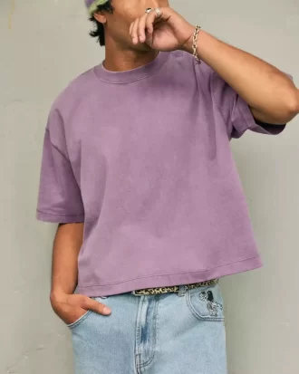 Μπλουζάκι Boxy Crop Heavyweight Washed Crew