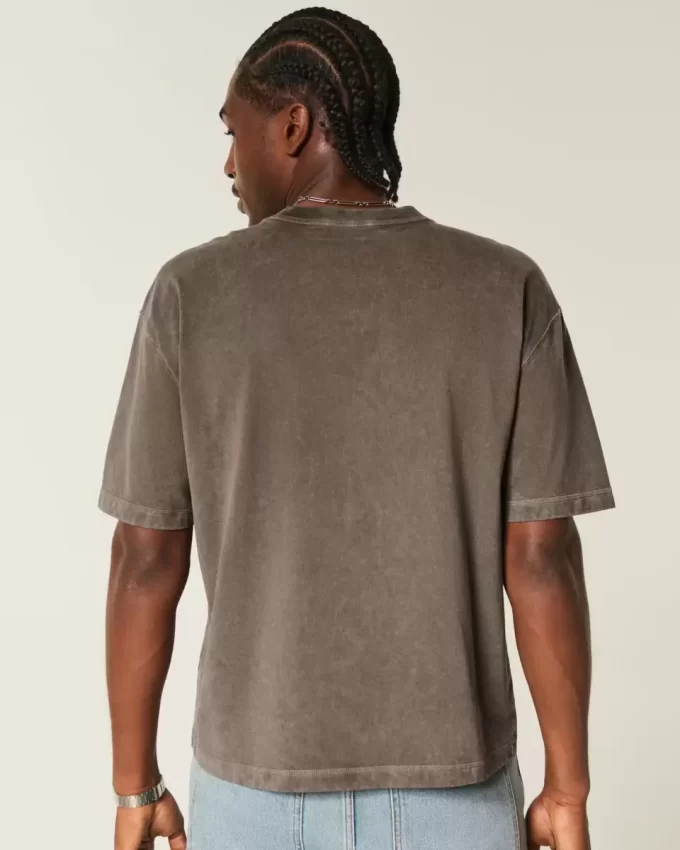 Μπλουζάκι Boxy Crop Heavyweight Washed Crew Μπλουζάκι Boxy Crop Heavyweight Washed Crew