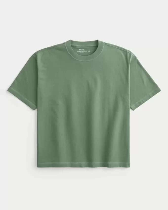 Μπλουζάκι Boxy Crop Heavyweight Washed Crew Μπλουζάκι Boxy Crop Heavyweight Washed Crew