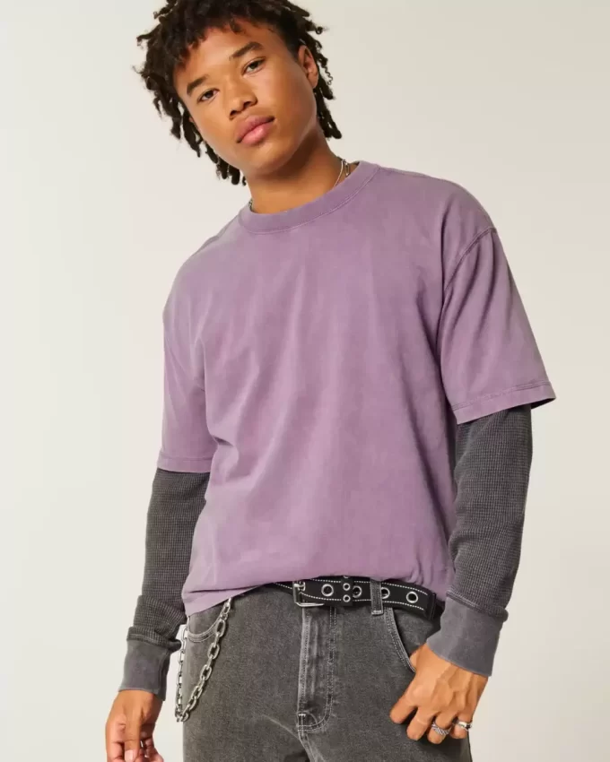 Μπλουζάκι Boxy Crop Heavyweight Washed Crew Μπλουζάκι Boxy Crop Heavyweight Washed Crew