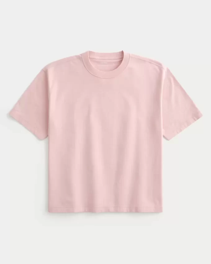 Μπλουζάκι Boxy Crop Heavyweight Washed Crew Μπλουζάκι Boxy Crop Heavyweight Washed Crew
