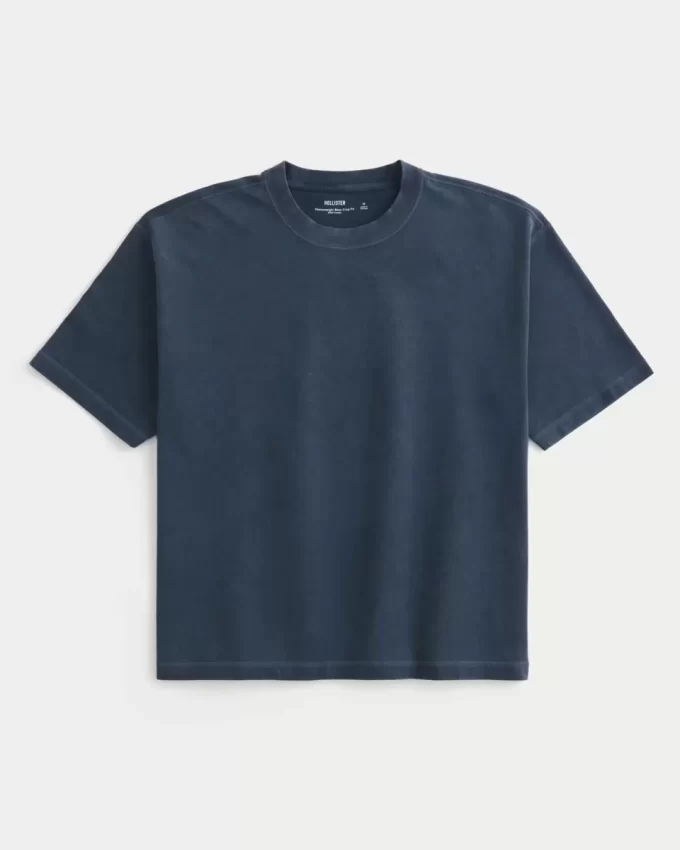 Μπλουζάκι Boxy Crop Heavyweight Washed Crew Μπλουζάκι Boxy Crop Heavyweight Washed Crew