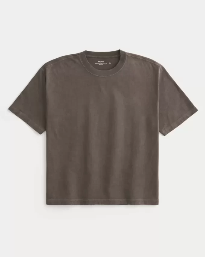 Μπλουζάκι Boxy Crop Heavyweight Washed Crew Μπλουζάκι Boxy Crop Heavyweight Washed Crew