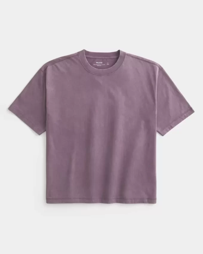 Μπλουζάκι Boxy Crop Heavyweight Washed Crew Μπλουζάκι Boxy Crop Heavyweight Washed Crew