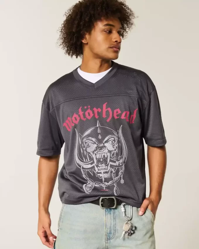 Boxy Crop Mot枚rhead Graphic Jersey