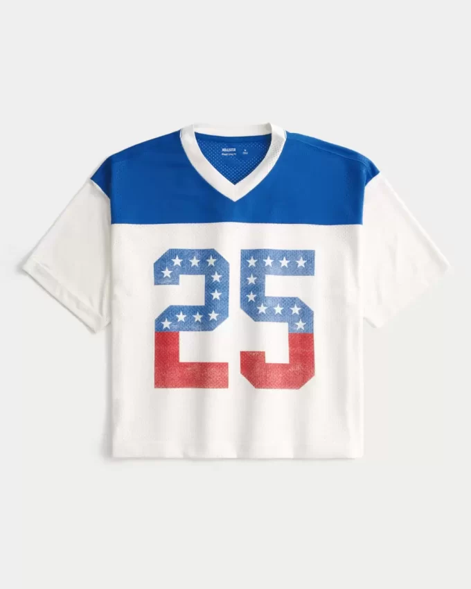 Boxy Crop Number Graphic Jersey Boxy Crop Number Graphic Jersey