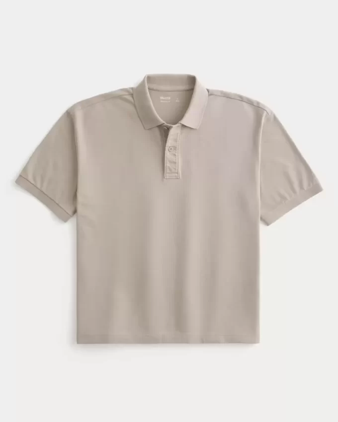 Boxy Crop Washed Polo Boxy Crop Washed Polo