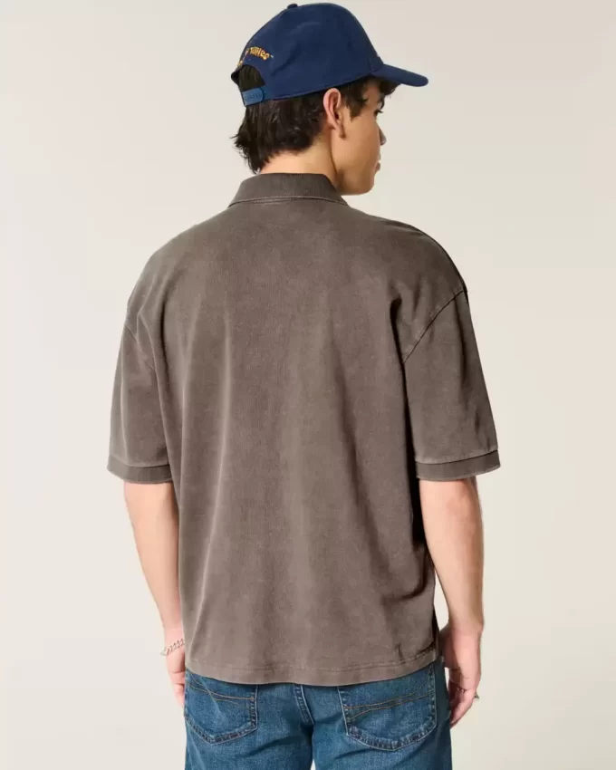 Boxy Crop Washed Polo Boxy Crop Washed Polo