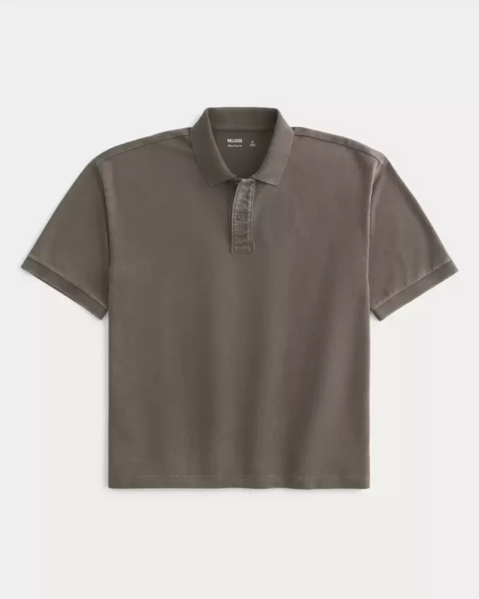 Boxy Crop Washed Polo Boxy Crop Washed Polo