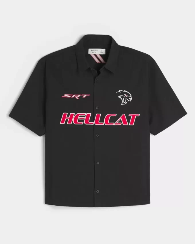 Boxy κοντομάνικο γραφικό πουκάμισο Dodge Hellcat