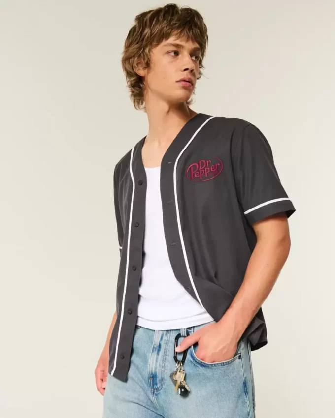 Boxy Dr Pepper Graphic Baseball Jersey Boxy Dr Pepper Graphic Baseball Jersey