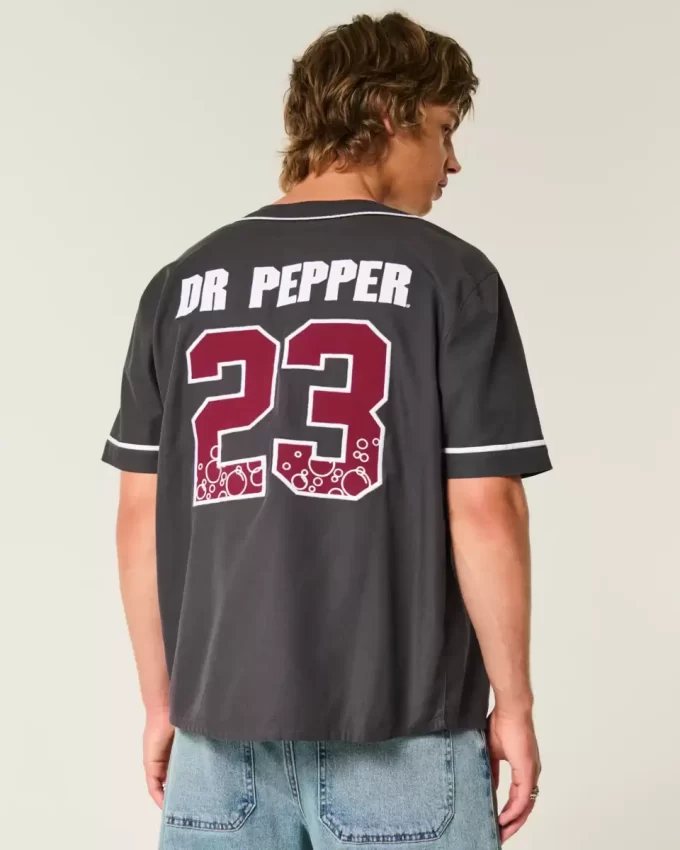 Boxy Dr Pepper Graphic Baseball Jersey Boxy Dr Pepper Graphic Baseball Jersey
