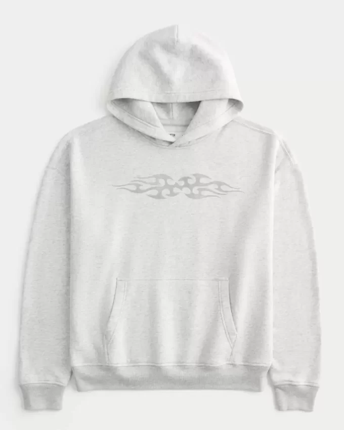 Boxy Flame Graphic Hoodie Boxy Flame Graphic Hoodie
