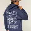 Boxy Ford Graphic Zip-Up Hoodie