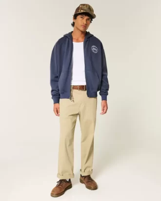Boxy Ford Graphic Zip-Up Hoodie