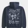 Boxy Ford Graphic Zip-Up Hoodie