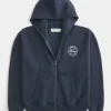 Boxy Ford Graphic Zip-Up Hoodie