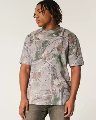 Μπλουζάκι Boxy Heavyweight Camo Crew