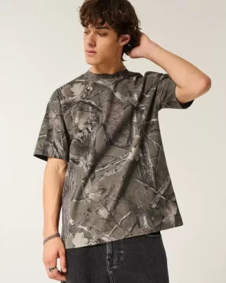 Μπλουζάκι Boxy Heavyweight Camo Crew