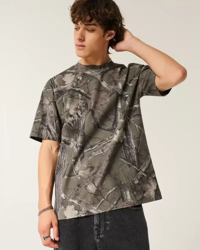 Μπλουζάκι Boxy Heavyweight Camo Crew Μπλουζάκι Boxy Heavyweight Camo Crew