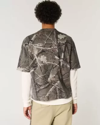 Μπλουζάκι Boxy Heavyweight Crop Camo Crew
