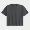 Μπλουζάκι Boxy Heavyweight Crop Washed Crew Μπλουζάκι Boxy Heavyweight Crop Washed Crew