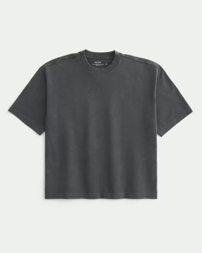 Μπλουζάκι Boxy Heavyweight Crop Washed Crew Μπλουζάκι Boxy Heavyweight Crop Washed Crew