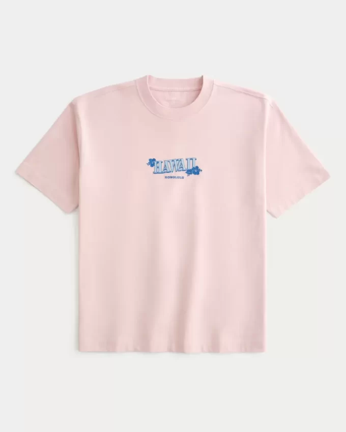 Boxy Heavyweight Γραφικό μπλουζάκι Hawaii Boxy Heavyweight Γραφικό μπλουζάκι Hawaii