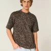 Μπλουζάκι Boxy Heavyweight Leopard Print Cotton Crew T-shirt Μπλουζάκι Boxy Heavyweight Leopard Print Cotton Crew T-shirt