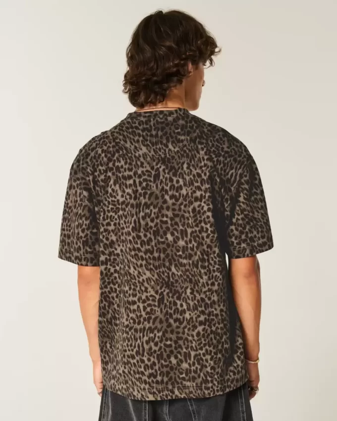 Boxy Heavyweight Leopard Print Dodge Hellcat Graphic Tee Boxy Heavyweight Leopard Print Dodge Hellcat Graphic Tee