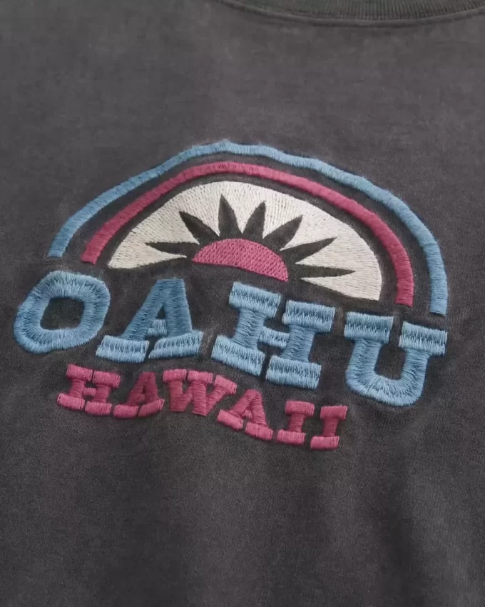 Boxy Heavyweight Γραφικό μπλουζάκι Oahu Boxy Heavyweight Γραφικό μπλουζάκι Oahu